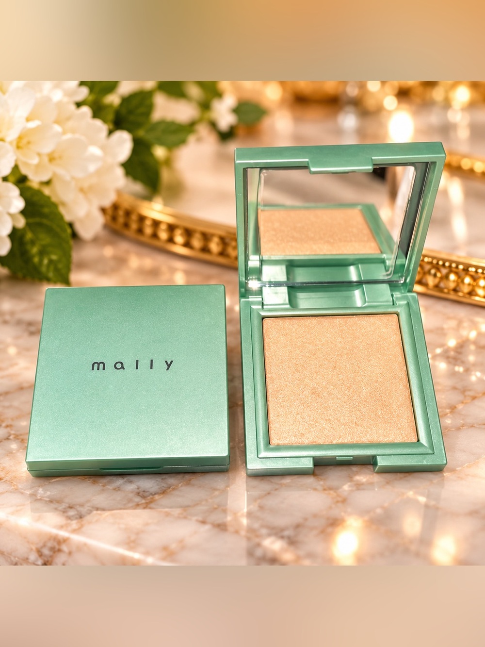 Mally Beauty Shimmering Champagne-Gold Face Highlighter-Lot of 2